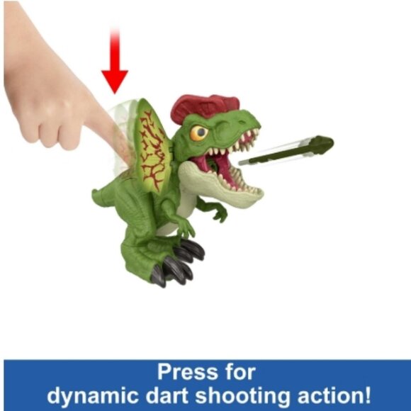 Jurassic World Dilophosaurus Dinosaur Toy Green & Red Mattel 🆕⌚📦🏃💨🚚 - Picture 6 of 16